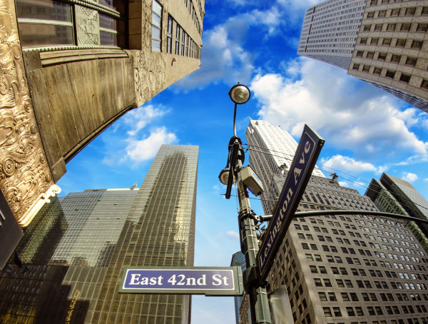 New York City – Manhattan Skyscrapers and Street Signs
