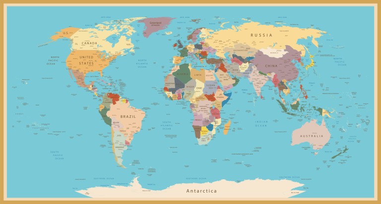 A stylish Vintage World Map - Custom Wallpaper